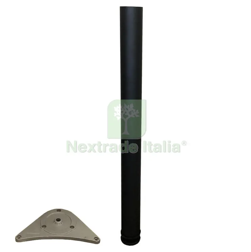 4PZ PIEDE ACCIAIO X TAVOLI DIAMETRO 60 CM.71 NERO — Tubi e raccordi — rif. FERX.3656