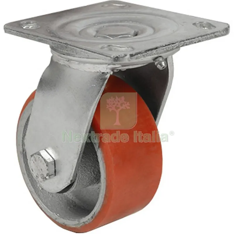 RUOTA IN POLIURETANO GIREVOLE MM 150X50 EXPORT — Tubi e raccordi — rif. FERX.3664