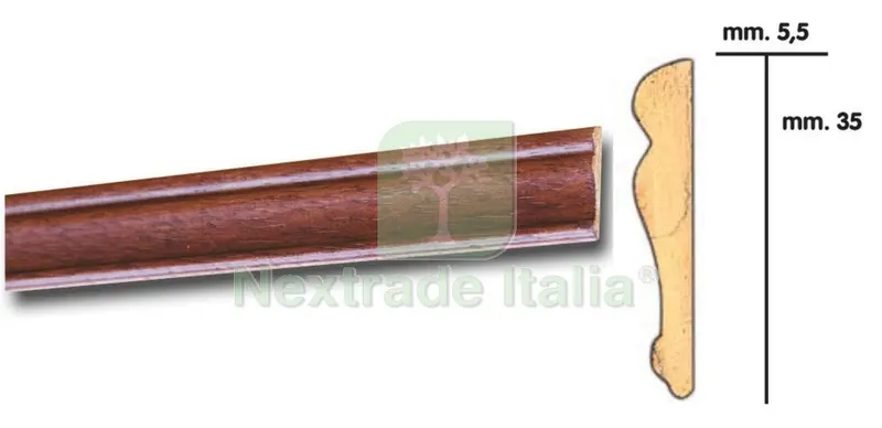 25PZ CORNICE PER PARATI 5,5X35 BAROCCO 200 CM MOGANO — Isolanti e reti — rif. FERX.37067