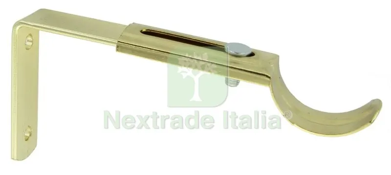 10PZ SUPPORTO PER BASTONE CENTRALE OTTONATO 17/21 CM — Casalinghi e organizzazione — rif. FERX.3718