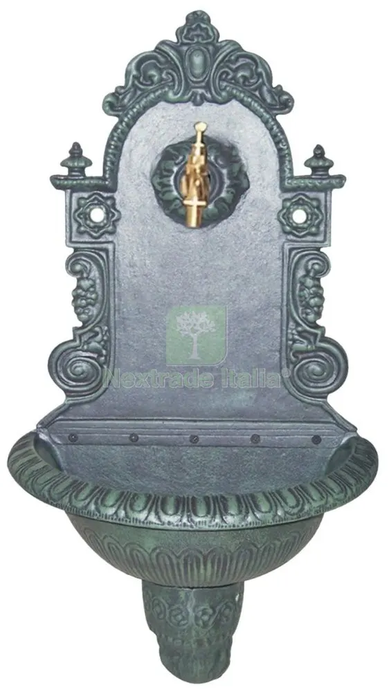 Fontana in Ghisa a Parete Verde ANT. (DJ112) — Docce e arredo acqua da giardino — rif. FERX.37572