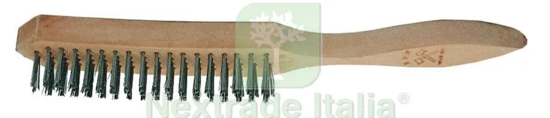 12PZ Spazzola Acciaio 5 Ranghi con Manico RIF.69160 — Spazzole metalliche manuali — rif. FERX.37590 12PZ Spazzola Acciaio 5 Ranghi con Manico RIF.69160 — Spazzole metalliche manuali — rif. FERX.37590