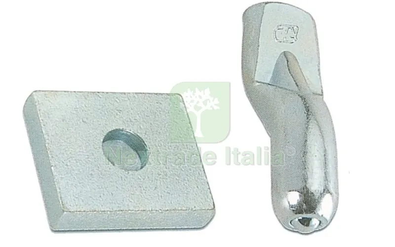 10PZ Piastra con Perno per Cardine MM. 20 Zincato — Cerniere e cardini — rif. FERX.37751