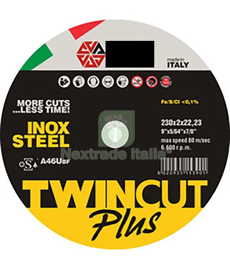25PZ ABRABETA DISCO FERRO TWIN CUT PLUS DIAMETRO 230X2,0 — Punte, frese e dischi — rif. FERX.3783