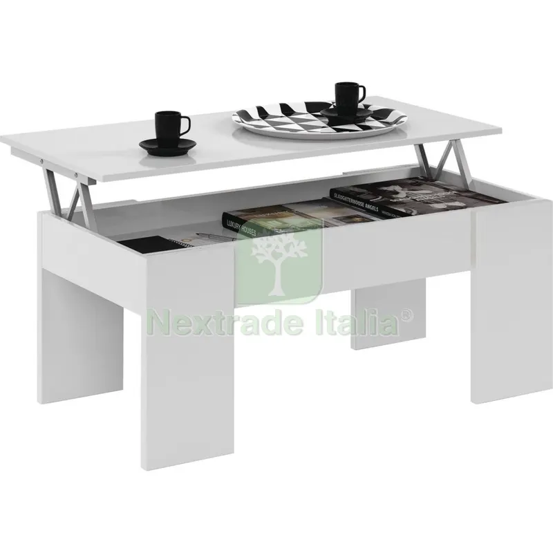KIT TAVOLO CAFFE ELEVABILE 45X100X45H CM BIANCO ARTIK — Casalinghi e organizzazione — rif. FERX.3804