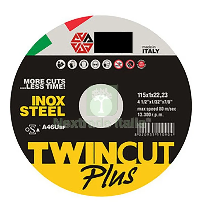 50PZ ABRABETA DISCO FERRO TWIN CUT PLUS DIAMETRO 115X1,0 — Punte, frese e dischi — rif. FERX.38727 50PZ ABRABETA DISCO FERRO TWIN CUT PLUS DIAMETRO 115X1,0 — Punte, frese e dischi — rif. FERX.38727