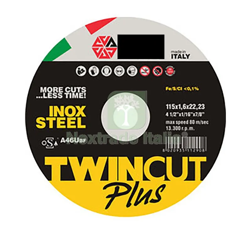 50PZ ABRABETA DISCO FERRO TWIN CUT PLUS DIAMETRO 115X1,6 — Punte, frese e dischi — rif. FERX.38786