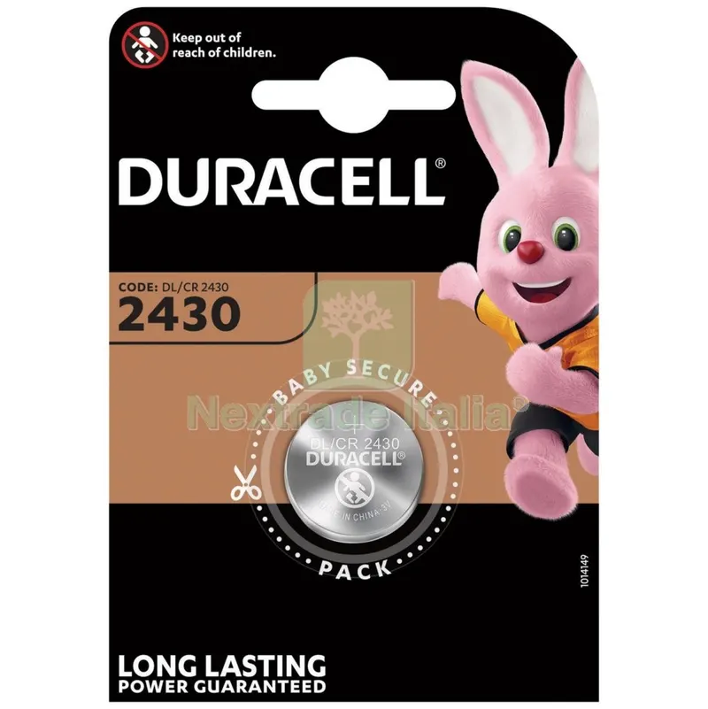 10BLISTER DURACELL BATTERIA A BOTTONE CR2430 BL.1PZ. — Batterie e caricabatterie — rif. FERX.3883