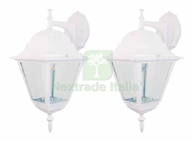 4PZ LANTERNA 'NEW YORK' DOWN CON BRACCIO BIANCA — Illuminazione — rif. FERX.38895