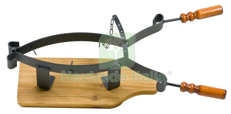 PORTA PROSCIUTTO CON BASE IN LEGNO E CERNIERA — Cerniere e cardini — rif. FERX.39028