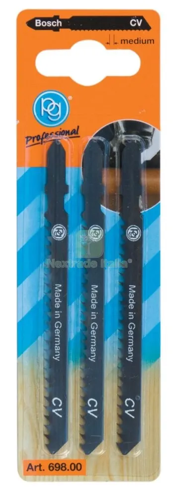 10CF POGGI 698.00 3 LAME PER SEGHETTO BOSCH DENTI MEDI — Misurazione e taglio manuale — rif. FERX.39095 10CF POGGI 698.00 3 LAME PER SEGHETTO BOSCH DENTI MEDI — Misurazione e taglio manuale — rif. FERX.39095