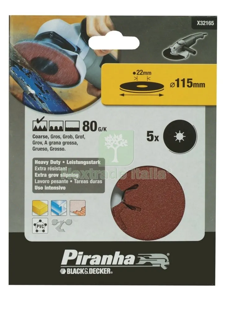 PIRANHA X32165 5 DISCHI X ANGOLARE DIAMETRO 115 GR.80 — Tubi e raccordi — rif. FERX.39127 PIRANHA X32165 5 DISCHI X ANGOLARE DIAMETRO 115 GR.80 — Tubi e raccordi — rif. FERX.39127