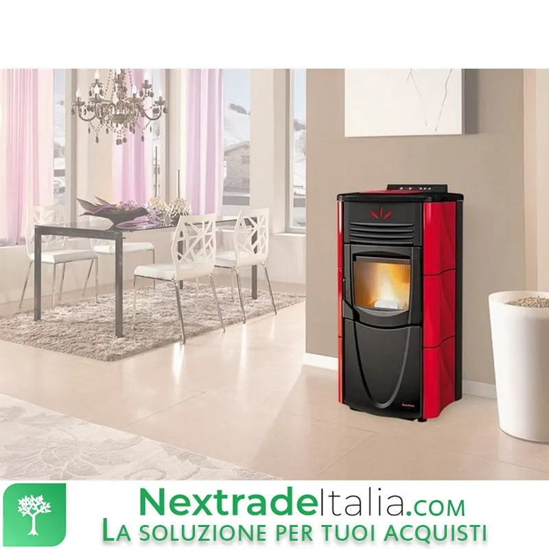 Stufa Pellet KW. 8 Graziosa LUX Bordeaux — Stufe e camini — rif. FERX.39227 Stufa Pellet KW. 8 Graziosa LUX Bordeaux — Stufe e camini — rif. FERX.39227