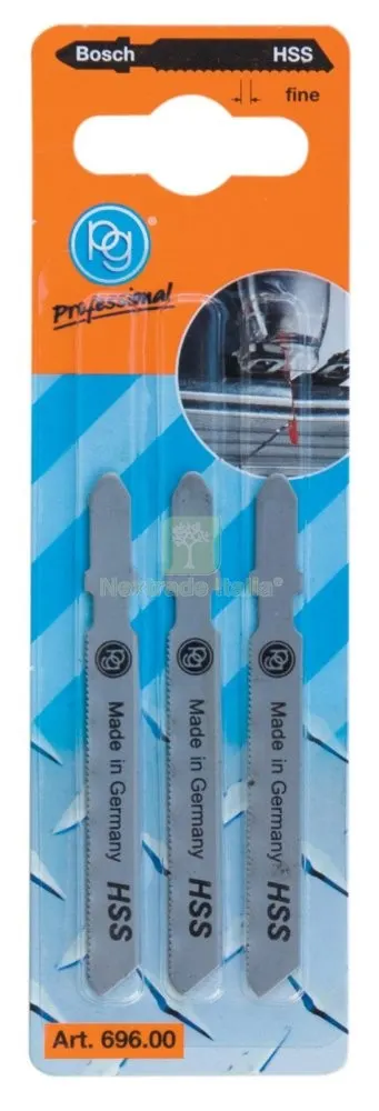 POGGI 696.00 3 LAME PER SEGHETTO BOSCH DENTI FINI — Misurazione e taglio manuale — rif. FERX.39228