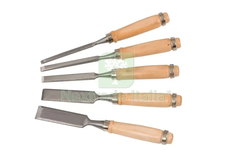 CONFEZIONE 5 SCALPELLI X FALEGNAME M/LEGNO — Utensili da muratore — rif. FERX.39254