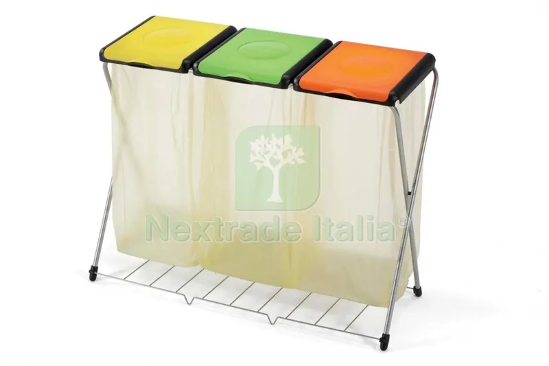 PATTUMIERA GIMI-TRIO CON GRIGLIA E TRE COPERCHI — Casalinghi e organizzazione — rif. FERX.39366