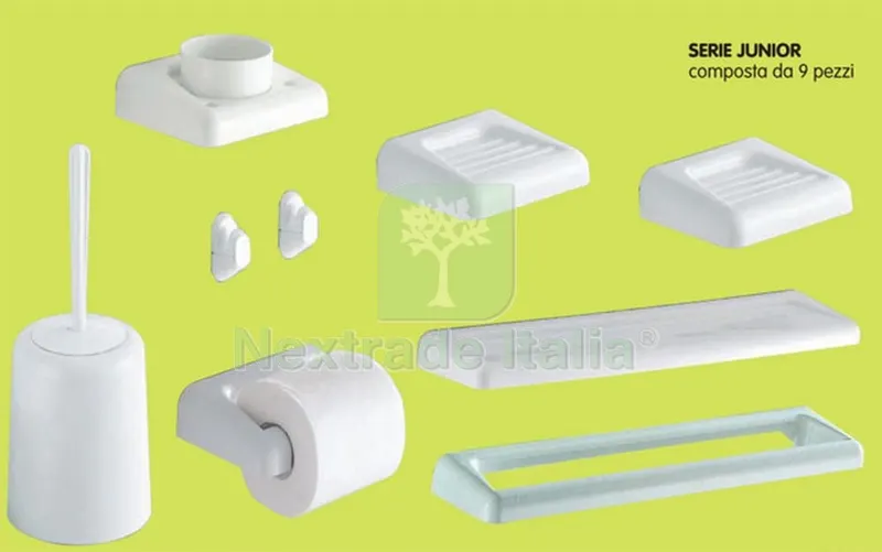 Gedy ART. 8099 "junior" Serie 9 Pezzi Bianco — Accessori bagno — rif. FERX.39396 Gedy ART. 8099 "junior" Serie 9 Pezzi Bianco — Accessori bagno — rif. FERX.39396