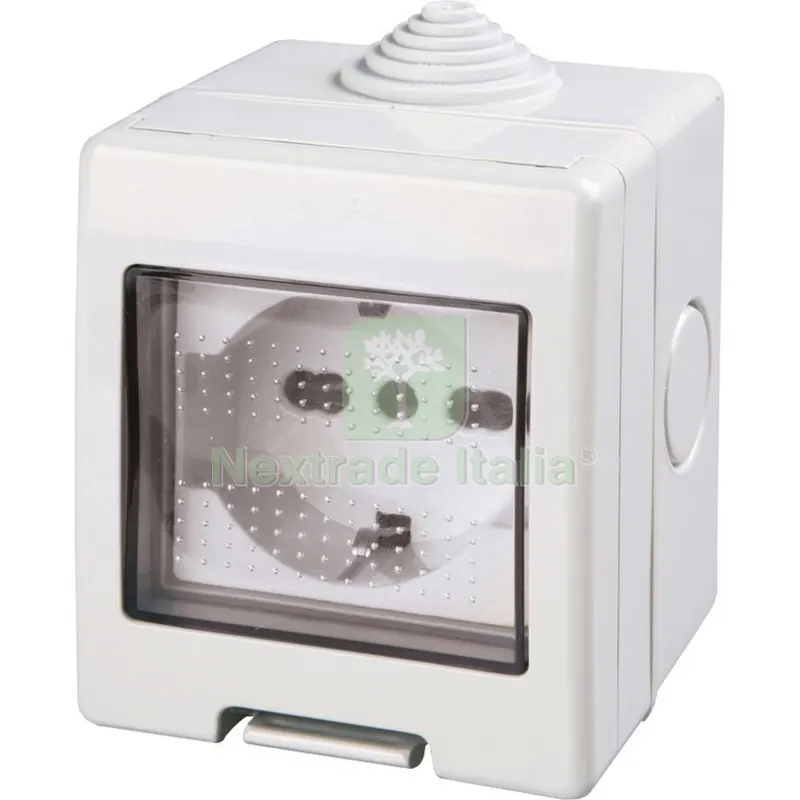 Polypool PP0166X Cassetta per Esterno IP55 con Presa Bipasso Schuko — Casalinghi e organizzazione — rif. FERX.3964 Polypool PP0166X Cassetta per Esterno IP55 con Presa Bipasso Schuko — Casalinghi e organizzazione — rif. FERX.3964