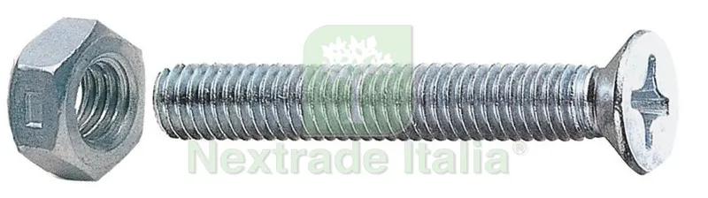 5SCATOLE SC VITI A METALLO TESTA SVASATA PIANA 5X40 CON DADI (PZ.20) — Viti — rif. FERX.40134