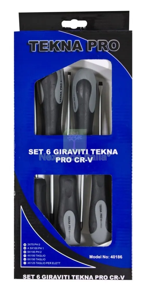 CACCIAVITI TEKNA "PRO" SET 6 PZ. — Cacciaviti e giraviti — rif. FERX.40186 CACCIAVITI TEKNA "PRO" SET 6 PZ. — Cacciaviti e giraviti — rif. FERX.40186