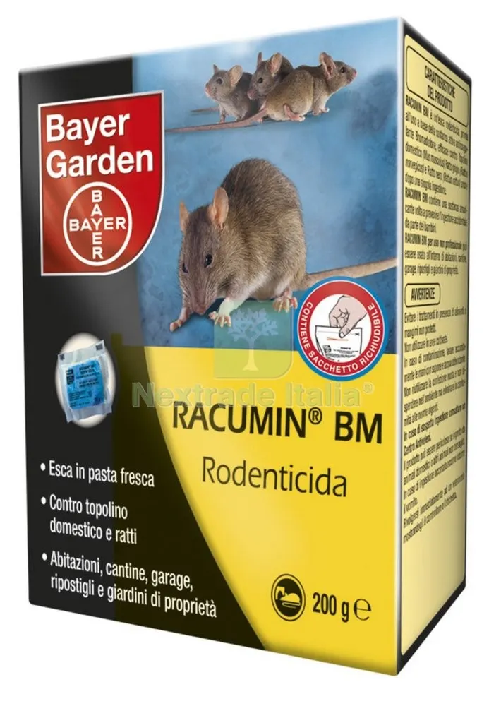 12PZ Bayer Esca Topicida "racumin BM" GR.200 — Disinfestazione e controllo nocivi — rif. FERX.40334