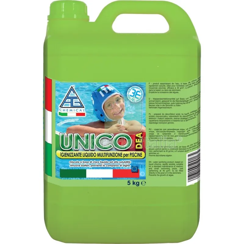 CLORO LIQUIDO MULTIFUNZIONE PER PISCINE KG. 5 UNICO — Piscine e strutture — rif. FERX.4083 CLORO LIQUIDO MULTIFUNZIONE PER PISCINE KG. 5 UNICO — Piscine e strutture — rif. FERX.4083