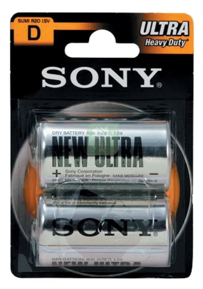 12BLISTER Sony Batteria TORCIA(R20)ZINCO Cloride BL.2 PZ — Illuminazione — rif. FERX.41632 12BLISTER Sony Batteria TORCIA(R20)ZINCO Cloride BL.2 PZ — Illuminazione — rif. FERX.41632