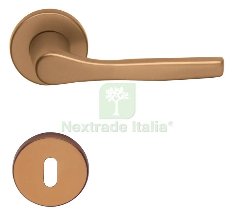 5PZ Maniglia Anodizzata Bronzo con Rosetta e Bocchetta — Maniglie e pomelli — rif. FERX.41952