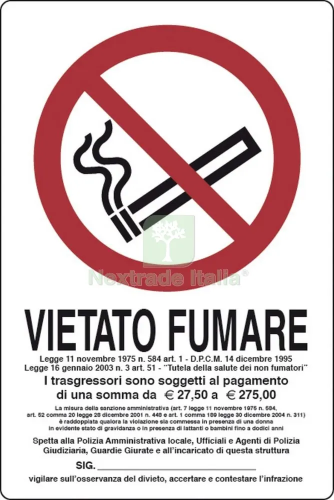 10PZ TARGA VIETATO FUMARE L.311/1 180X120 MM — Pannelli e tavole in legno — rif. FERX.42604