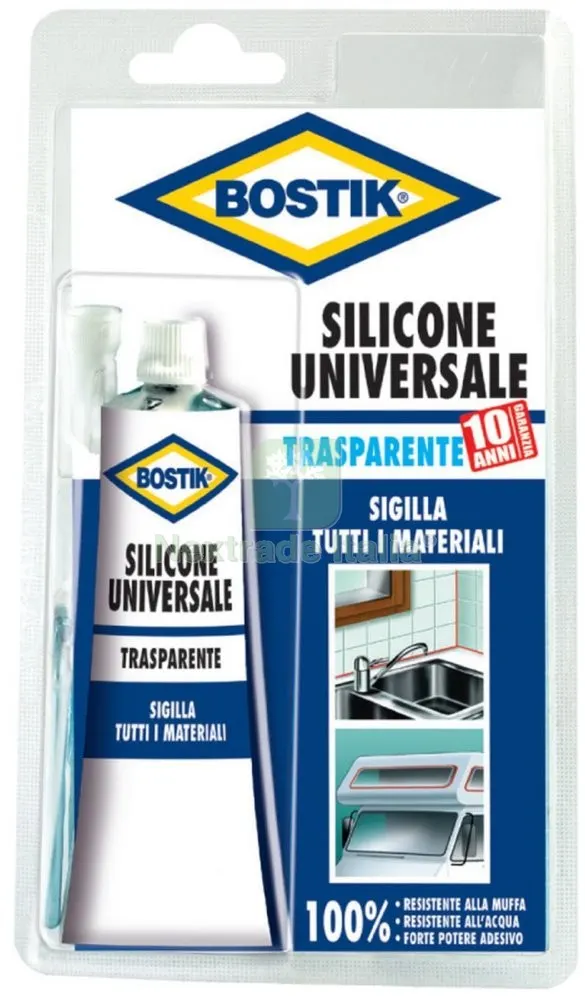 12PZ BOSTIK SILICONE 60 ML TRASPARENTE — Adesivi e sigillanti — rif. FERX.42637