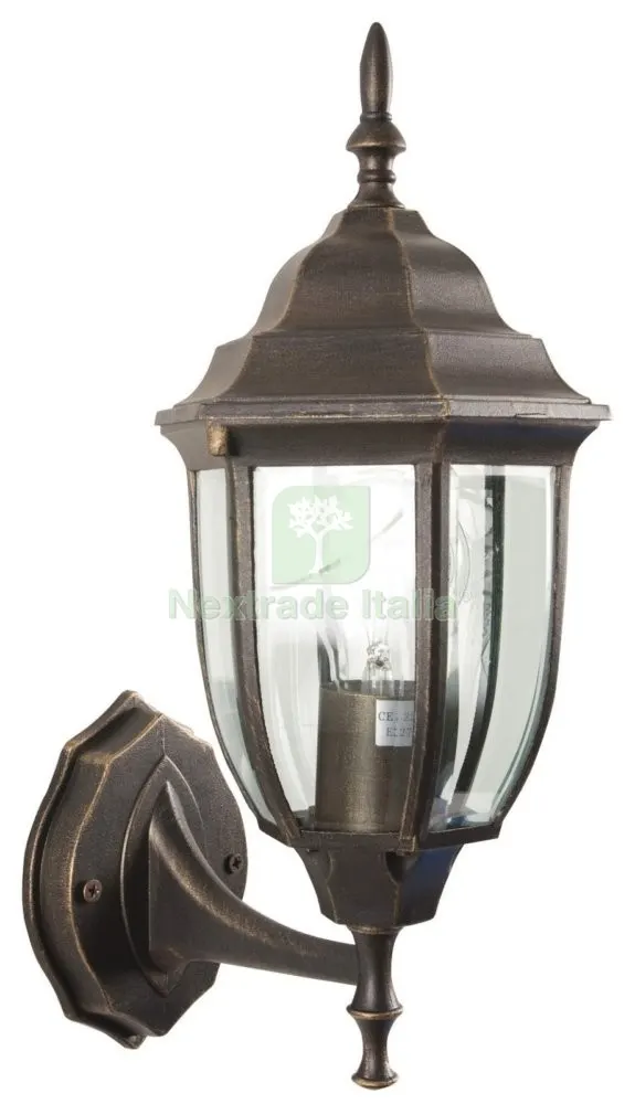 LANTERNA BOMBAY CON BRACCIO BRONZO ANTICHIZZATO — Illuminazione — rif. FERX.42829