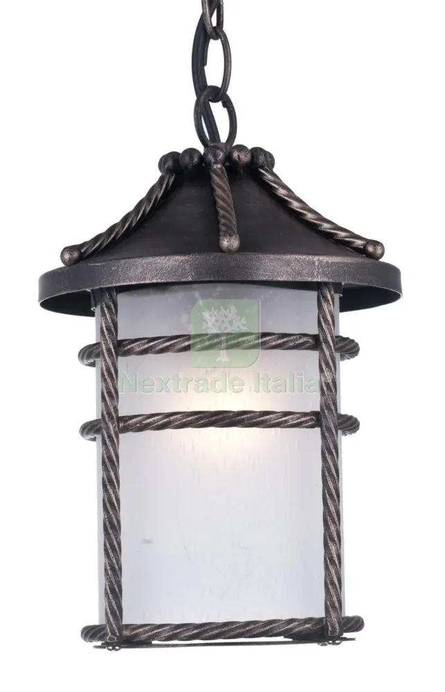 Lanterna "anversa" con Catena Colore Ruggine — Illuminazione — rif. FERX.42841 Lanterna "anversa" con Catena Colore Ruggine — Illuminazione — rif. FERX.42841