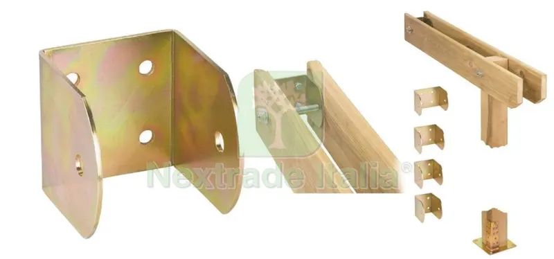 10PZ SUPPORTO INTERNO"U"ACCIAIO TROPICALIZZATO ART. 758 MM.100 — Ferramenta per legno e mobili — rif. FERX.4325
