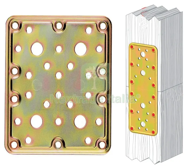 25PZ PIASTRA DIRITTAACCIAIO TROPICALIZZATO ART. 776 MM.100X 80 — Tasselli e ancoraggi — rif. FERX.4339