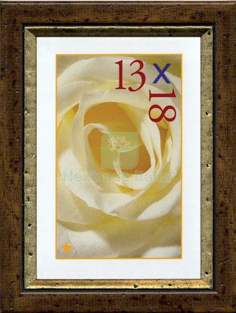 5PZ Cornice x Quadri "colbert" Noce Filo Oro 20X30 — Accessori bagno — rif. FERX.43520