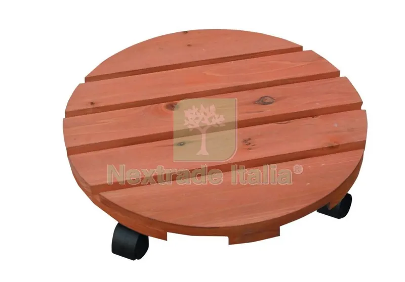 Sottovaso in Legno con Ruote Diametro 30 — Vasi e fioriere — rif. FERX.4393