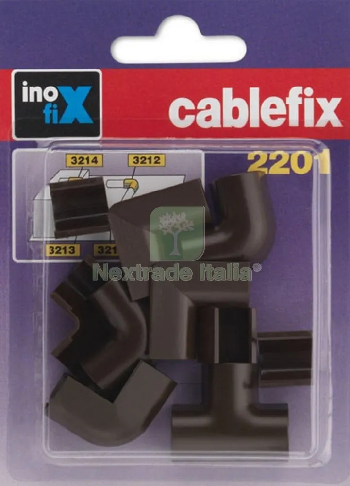 GIUNTI X CANALINA INOFIX ( CONFEZIONE 10PZ) MARRONE — Canaline e centralini — rif. FERX.44068