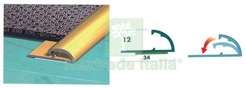 CONF. 2 PROFILO ALLUMINIO ORO PER PASSATOIA 67 CM — Tessili e biancheria casa — rif. FERX.44915 CONF. 2 PROFILO ALLUMINIO ORO PER PASSATOIA 67 CM — Tessili e biancheria casa — rif. FERX.44915