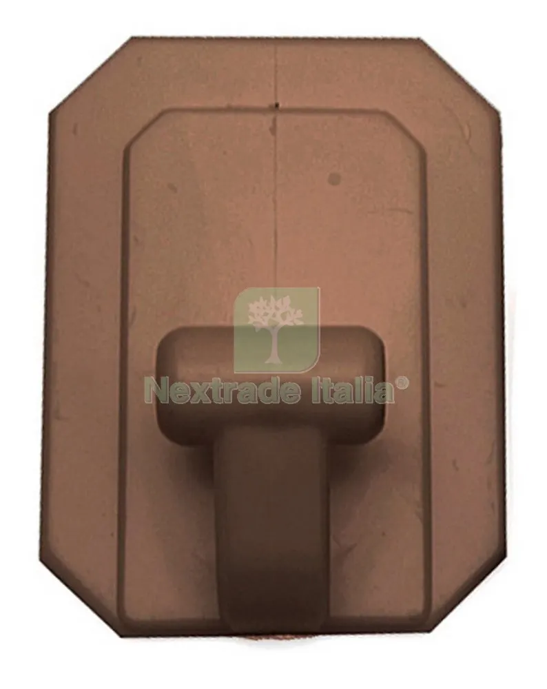 25PZ GANCIO GIGANTE PLASTICA ADESIVO MARRONE — Adesivi e sigillanti — rif. FERX.4503