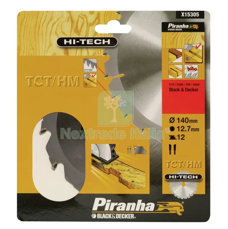PIRANHA/ STA15305 (X15305) LAMA CIRCOLARE HI-TECH TCT MM.140 12 DENTI — Punte, frese e dischi — rif. FERX.45969 PIRANHA/ STA15305 (X15305) LAMA CIRCOLARE HI-TECH TCT MM.140 12 DENTI — Punte, frese e dischi — rif. FERX.45969