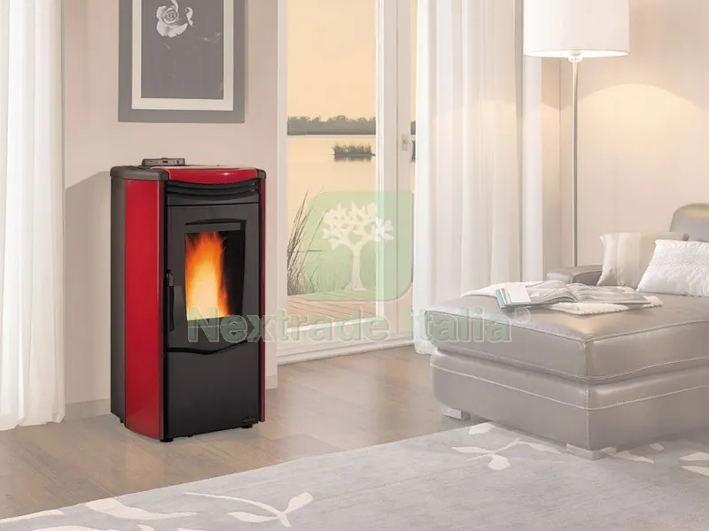 Stufa Pellet KW.12 Melinda Steel Bordeaux — Stufe e camini — rif. FERX.4758 Stufa Pellet KW.12 Melinda Steel Bordeaux — Stufe e camini — rif. FERX.4758
