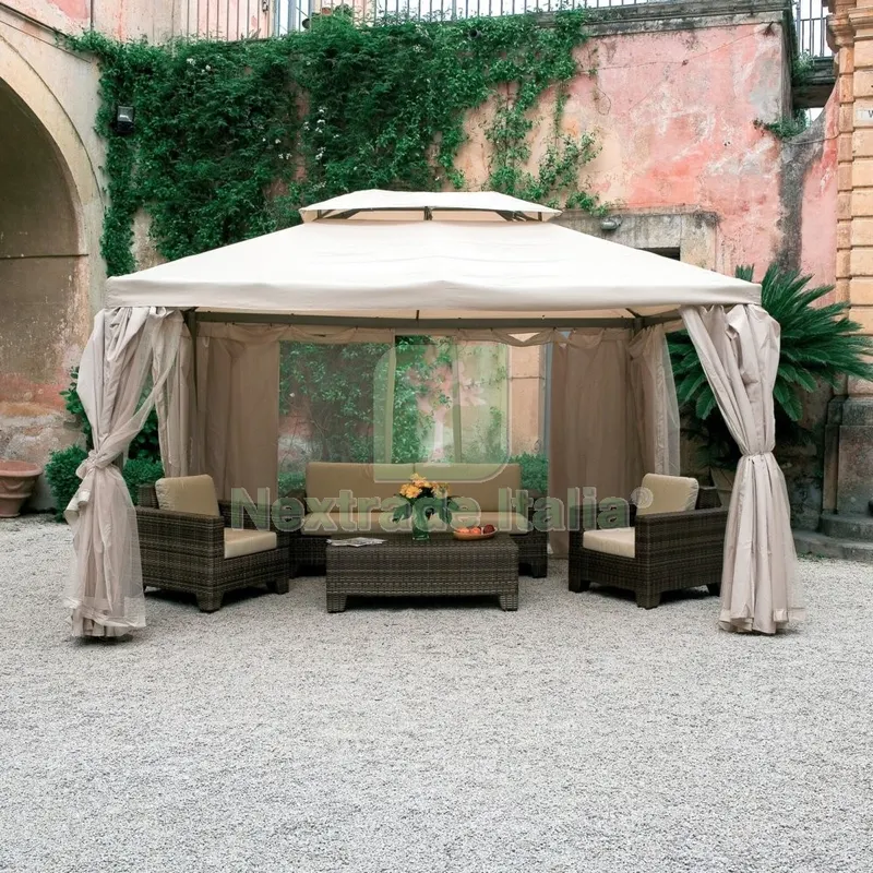 Gazebo in Alluminio "sahara" CM 300X400 Telo Ecru' — Gazebo e strutture giardino — rif. FERX.47829