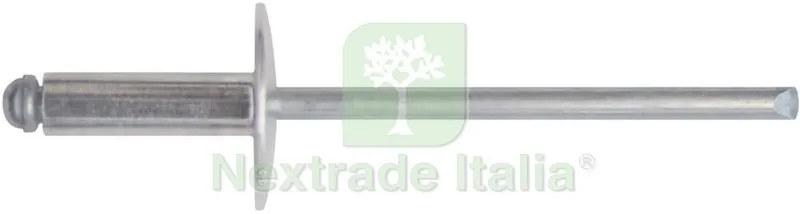 10CF CONFEZIONE RIVETTI CORPO IN ALLUMINIO TESTA LARGA 4,0X16 DA PZ.100 — Rivetti — rif. FERX.49104
