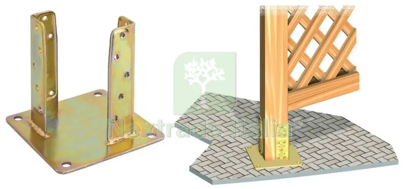 SUPPORTO ANCORAGGUIO 4 FORI ACCIAIO TROPICALIZZATO ART. 800 200X200 — Ferramenta per legno e mobili — rif. FERX.4932