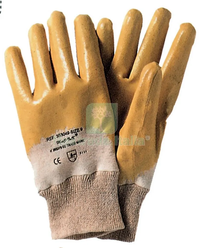 12PAIA GUANTI NITRILE GIALLO CON DORSO AERATO E POLSO IN MAGLIA TG. 7 RIF.72160 — Guanti da lavoro — rif. FERX.495