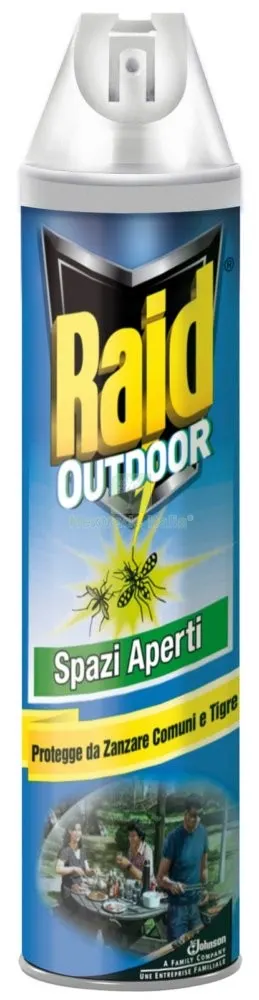 12PZ Raid Outdoor Mosche-Zanzare x Esterni Spray ML400 — Protezione piante e sementi — rif. FERX.4982