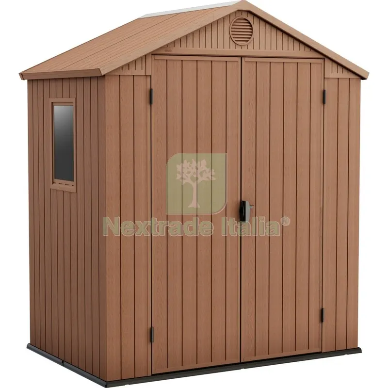 Casetta Keter Darwin 2 Porte Effetto Legno Brown CM. 190X122X221H — Tempo libero outdoor — rif. FERX.500037