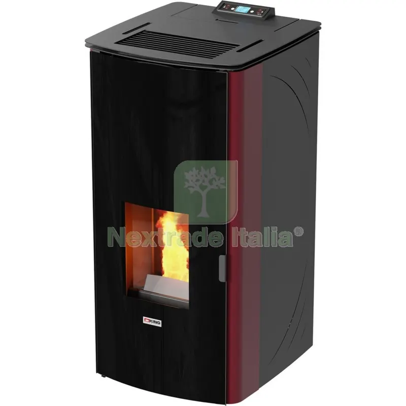 Stufa Pellet King 17DD Idro KW17 Bordeaux — Stufe e camini — rif. FERX.500202 Stufa Pellet King 17DD Idro KW17 Bordeaux — Stufe e camini — rif. FERX.500202