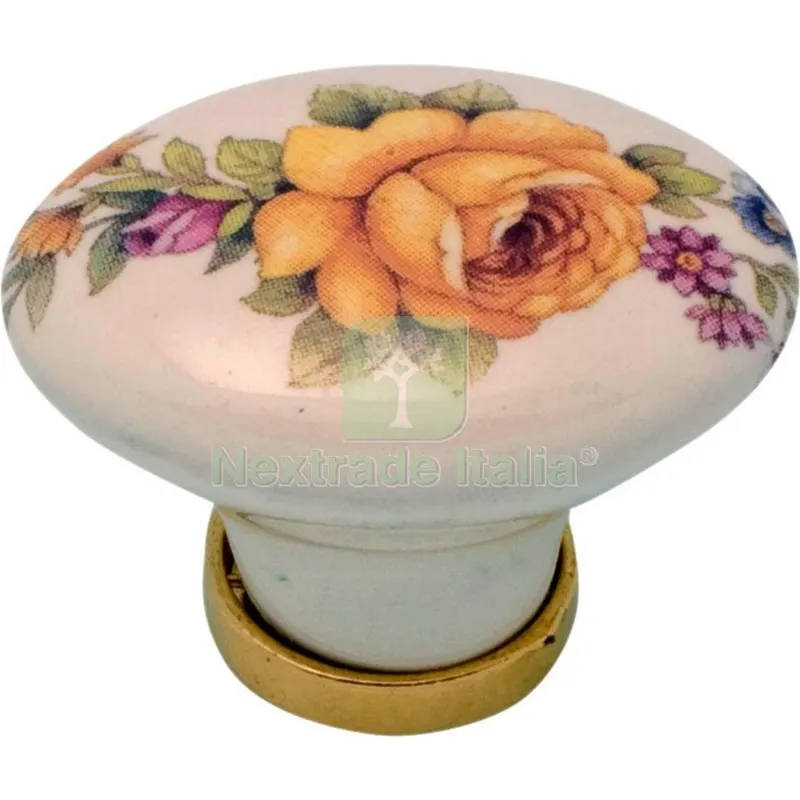 5BLISTER BL Pomoli Porcellana Ovale con Base F/18 (PZ.2) — Maniglie e pomelli — rif. FERX.500250