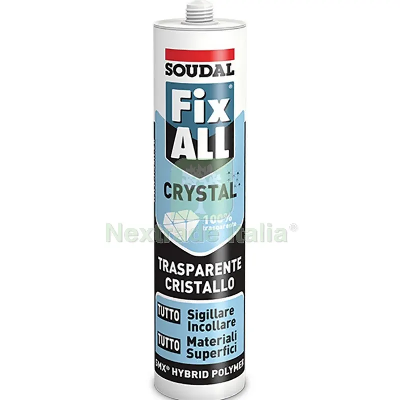4PZ Soudal Adesivo FIX ALL Crystal Cartuccia da 290 ML — Adesivi e sigillanti — rif. FERX.500313 4PZ Soudal Adesivo FIX ALL Crystal Cartuccia da 290 ML — Adesivi e sigillanti — rif. FERX.500313